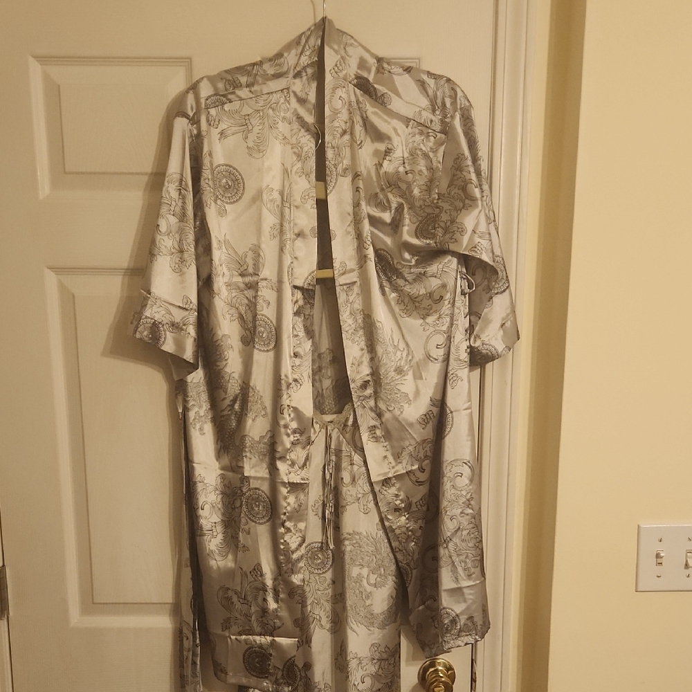 Elegant Silver Patterned Robe
